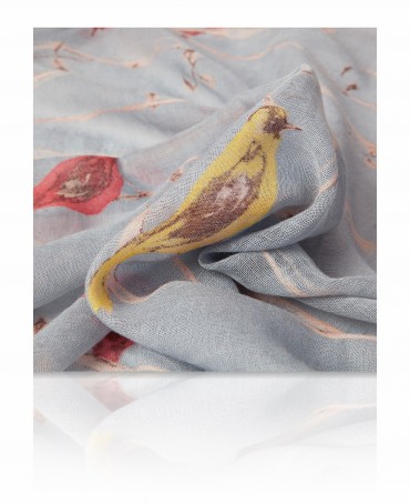 Палантин Женский ZW-SKETCHY.BIRD/SILVER